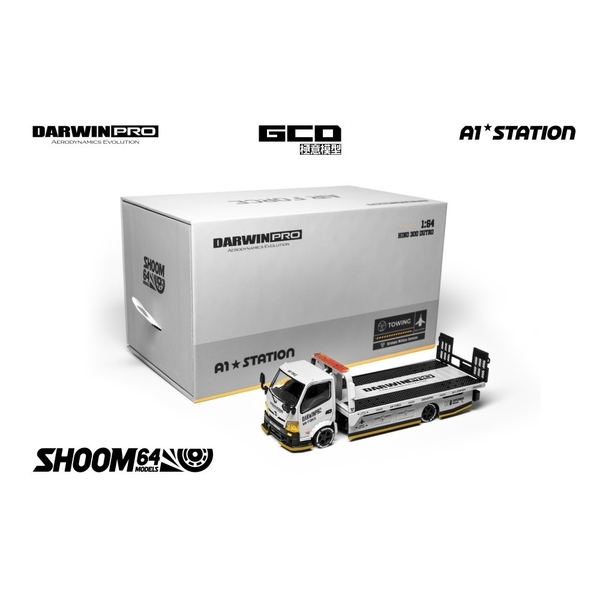 【2月予約】1/64 日野 300 & DARWINPRO AIR FORCE トラック -左ハンドル仕様- グレー 完成品ミニカー SHOOM-10-24