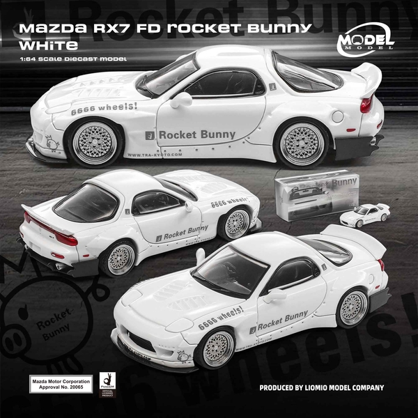 2月予約】1/64 マツダ RX7 FD Rocket Bunny ホワイト 完成品ミニカー