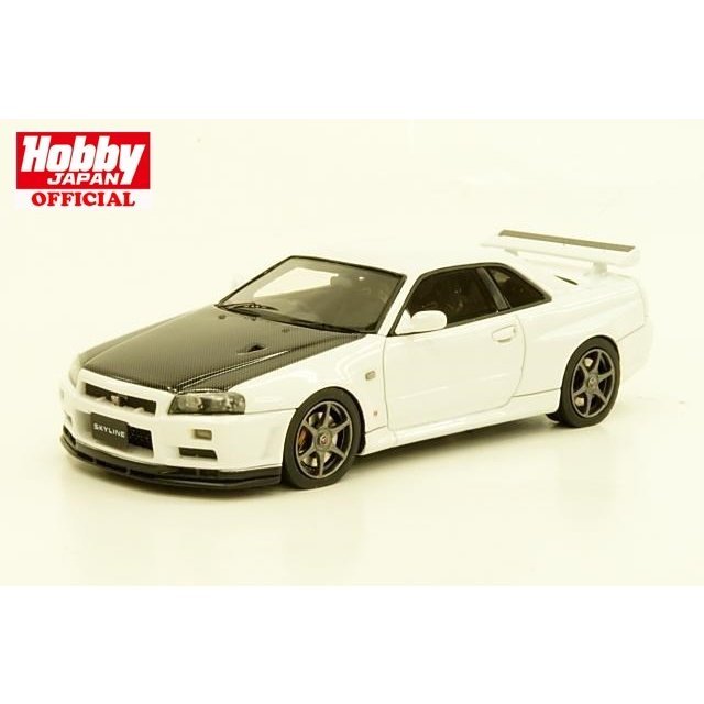 《送料無料》1/43 MARK43 (PM4301CW) 日産 スカイライン GT-R V-SpecII(BNR34) カーボンボンネット ホワイト