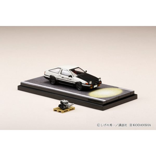 ホビージャパン 1/64 トヨタ スプリンタートレノ GT APEX AE86 頭文字D PROJECT D OPヘッドライト/4A-GE 5 バルブ 完成品ミニカー HJ642008DC
