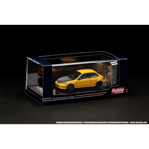 1/64 ホンダ シビック Type R EK9/エンジンモデル付 カスタムVer. サンライトイエロー