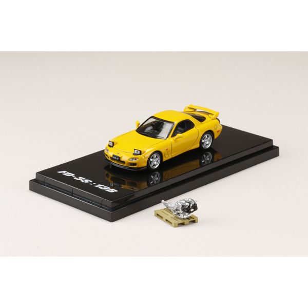 ホビージャパン 1/64 マツダ RX-7 FD3S タイプRS エンジンディスプレイモデル付 サンバーストイエロー 完成品ミニカー HJ642007FY