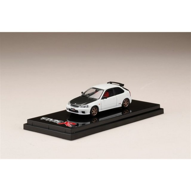 ホビージャパン 1/64 ホンダ シビック TYPE R EK9 カスタムバージョン/カーボンボンネット チャンピオンシップホワイト 完成品ミニカー HJ641016CW