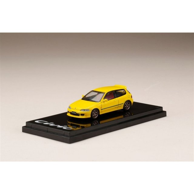 ホビージャパン 1/64 ホンダ シビック EG6 カスタムバージョン イエロー 完成品ミニカー HJ641017CY