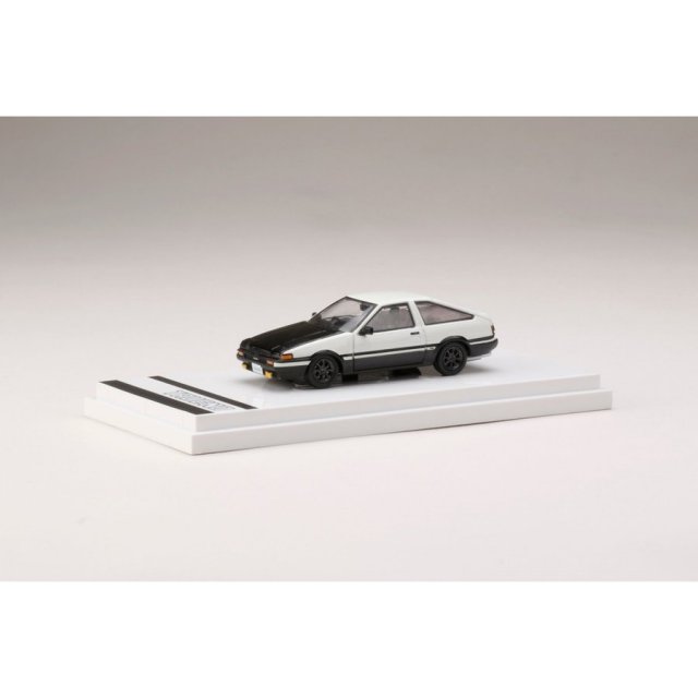 ホビージャパン 1/64 トヨタ スプリンター トレノ GT APEX(AE86)カスタム/カーボンボンネット ハイテックツートン(白/黒) 完成品ミニカー HJ641008CWK