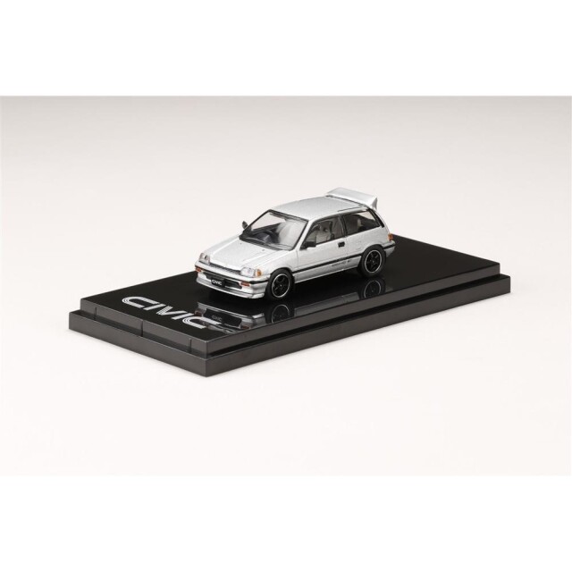ホビージャパン 1/64 ホンダ シビック Si AT 1984 カスタムバージョン ワンダーシビック シルバーメタリック 完成品ミニカー HJ641029CS