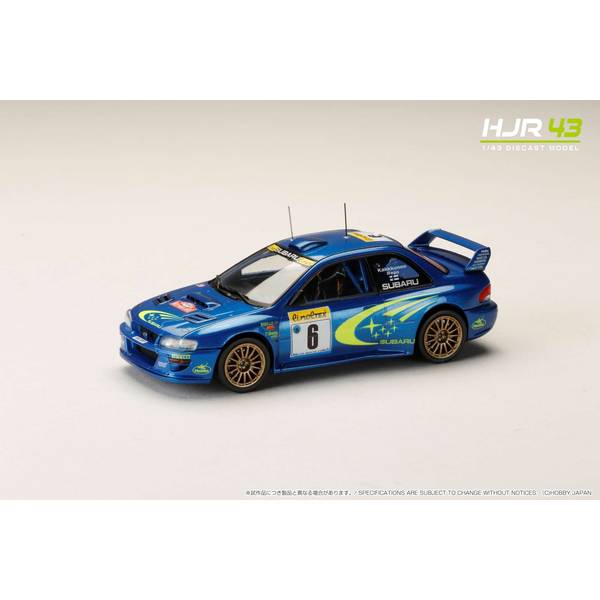 1/43 スバル インプレッサ No.6 1999 WRC ラリー・モンテカルロ 2位 J.カンクネン/J.レポ 完成品ミニカー HJR431004B