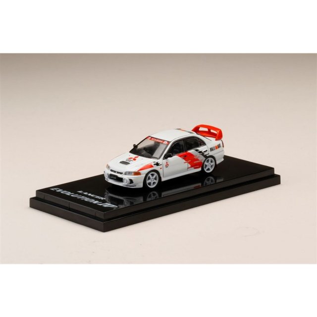 ホビージャパン 1/64 ミツビシ ランサー GSR エボリューション IV ラリーデカール付属 スコーティアホワイト 完成品ミニカー HJ641011DW