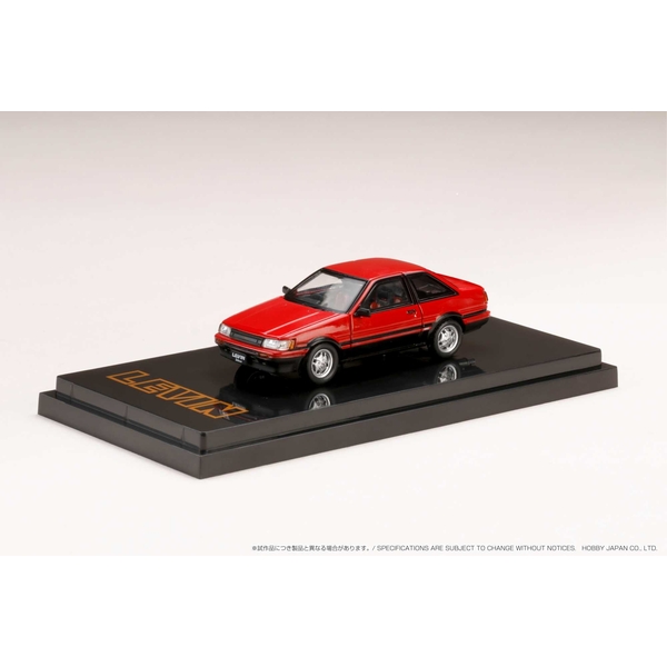ホビージャパン 1/64 トヨタ カローラ レビン GT APEX 2ドア AE86 レッド/ブラック 完成品ミニカー HJ641035ARK