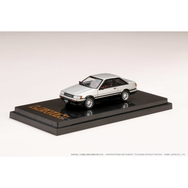 ホビージャパン 1/64 トヨタ カローラ レビン GT APEX 2ドア AE86 シルバー/ブラック 完成品ミニカー HJ641035ASK