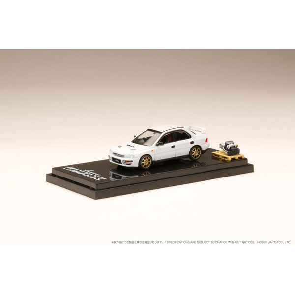 ホビージャパン 1/64 スバル インプレッサ WRX GC8 1992 カスタムver./エンジンディスプレイモデル付 フェザーホワイト 完成品ミニカー HJ642013BW