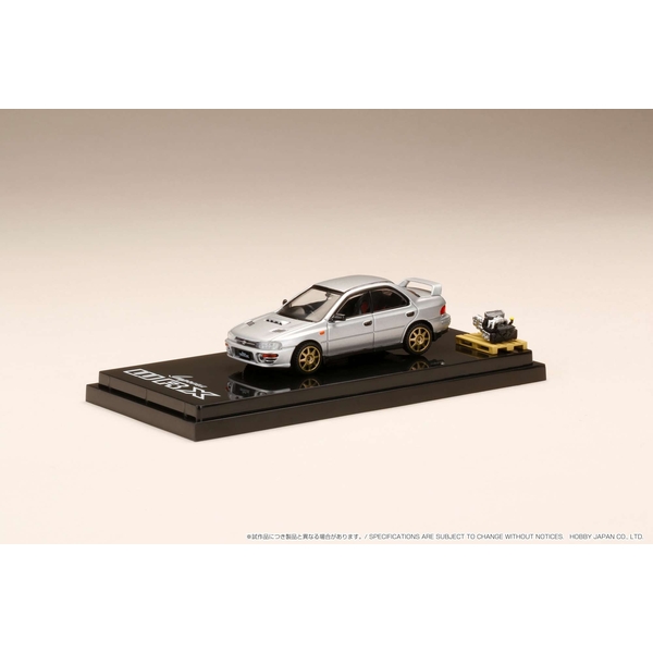 ホビージャパン 1/64 スバル インプレッサ WRX GC8 1992 カスタムver./エンジンディスプレイモデル付 ライトシルバーメタリック 完成品ミニカー HJ642013BS