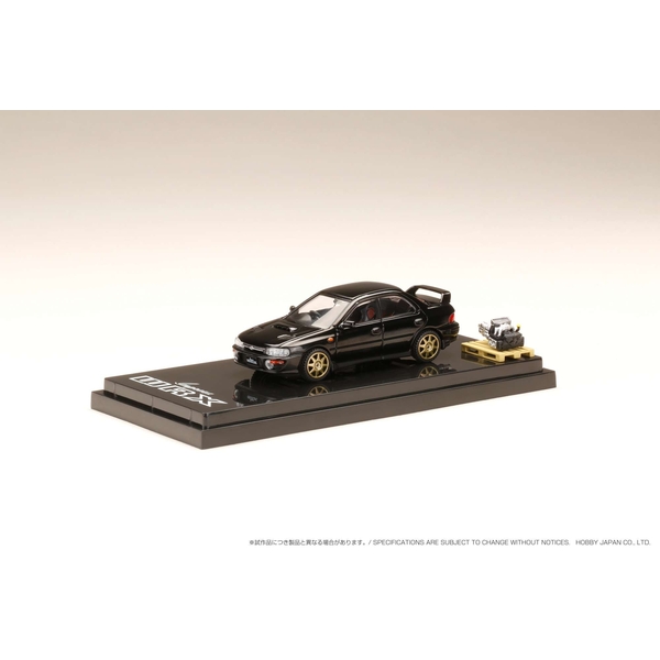 ホビージャパン 1/64 スバル インプレッサ WRX GC8 1992 カスタムver./エンジンディスプレイモデル付 ブラックマイカ 完成品ミニカー HJ642013BBK
