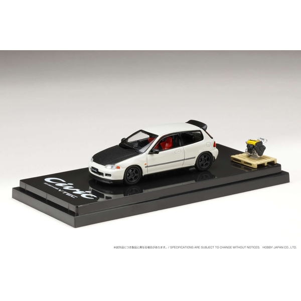 1/64 ホンダ シビック EG6 JDM スタイル カスタムバージョン/エンジンディスプレイモデル付 ホワイト