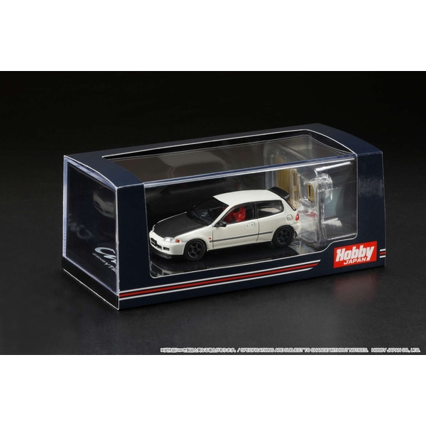 1/64 ホンダ シビック EG6 JDM スタイル カスタムバージョン/エンジンディスプレイモデル付 ホワイト