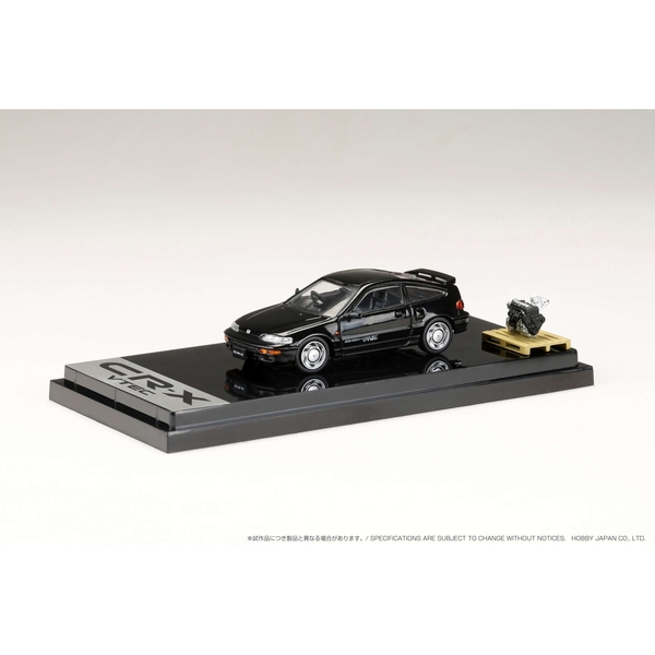 1/64 ホンダ CR-X SiR EF8 1989 エンジンディスプレイモデル付 ブラック 完成品ミニカー HJ642005BK
