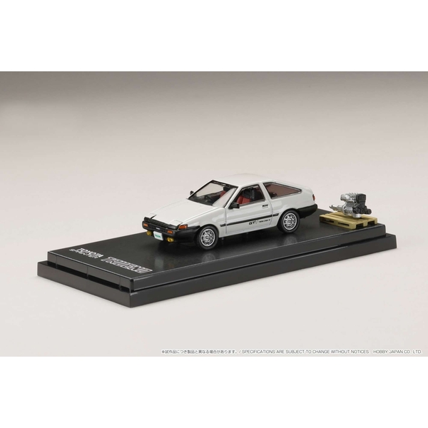 1/64 トヨタ スプリンター トレノ GTV AE86 エンジンディスプレイモデル付 ホワイト 完成品ミニカー HJ644008AW