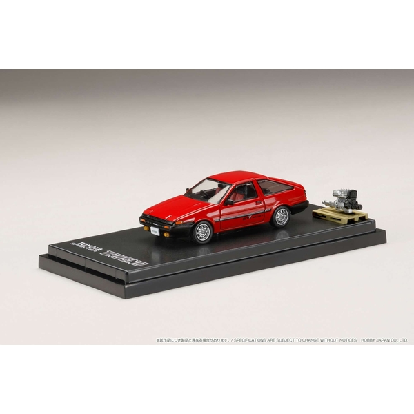 1/64 トヨタ スプリンター トレノ GTV AE86 エンジンディスプレイモデル付 レッド 完成品ミニカー HJ644008AR