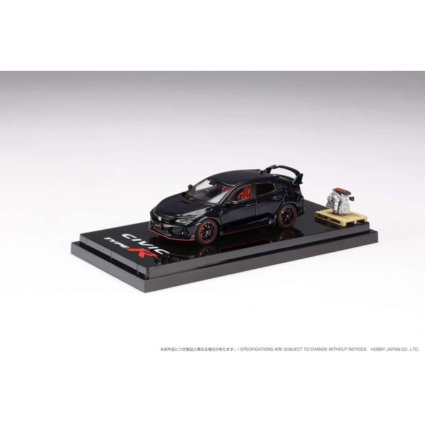 1/64 ホンダ シビック TYPE R FK8 2020 エンジンディスプレイモデル付 クリスタルブラックパール 完成品ミニカー HJ642055ABK