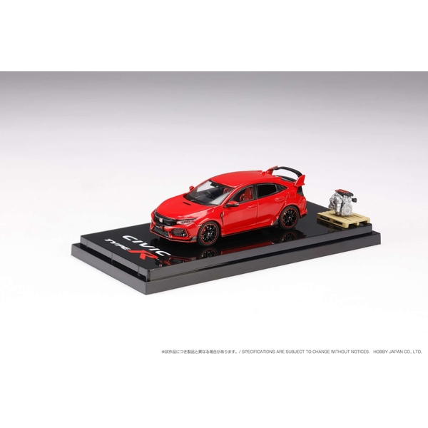 1/64 ホンダ シビック TYPE R FK8 2020 エンジンディスプレイモデル付 フレームレッド 完成品ミニカー HJ642055AR
