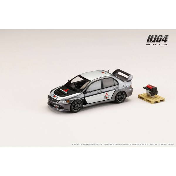 1/64 ミツビシ ランサーエボリューション9 MR GSR RALLY REPLICA エンジンモデル付 2006 グレー 完成品ミニカー HJ648054MP