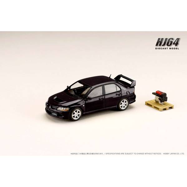 1/64 ミツビシ ランサー GSR エボリューション 8 エンジンディスプレイモデル付 ブラックマイカ 完成品ミニカー HJ643054BK