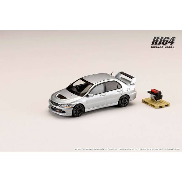 1/64 ミツビシ ランサー GSR エボリューション 9 MR エンジンモデル付 クールシルバーメタリック 完成品ミニカー HJ647054S
