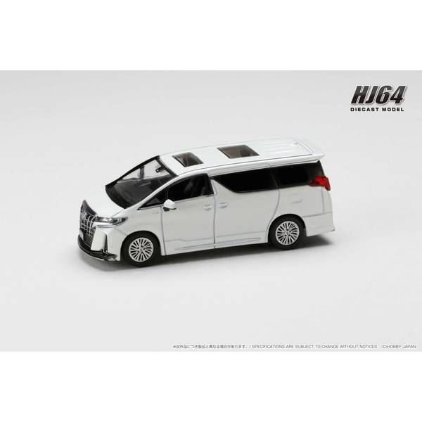 1/64 トヨタ アルファード ハイブリッド カスタムバージョン/サンルーフ付き ホワイトパール 完成品ミニカー HJ644012BW