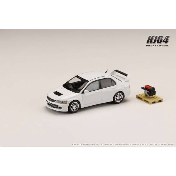 1/64 ミツビシ ランサーエボリューション9 GSR エンジンディスプレイモデル付き ホワイトソリッド 完成品ミニカー HJ645054W