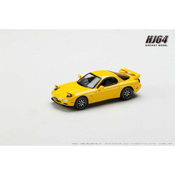 1/64 アンフィニ マツダ RX-7 FD3S TYPE RS カスタムバージョン サンバーストイエロー 完成品ミニカー HJ644007CY