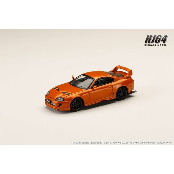1/64 トヨタ スープラ JZA80 JDM カスタムバージョン オレンジメタリック 完成品ミニカー HJ644042P