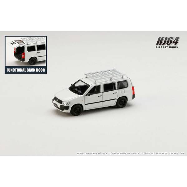 1/64 トヨタ プロボックス カスタムバージョン ルーフキャリア付き ホワイト 完成品ミニカー HJ642062W