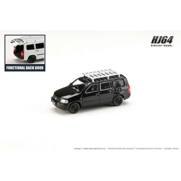 1/64 トヨタ プロボックス カスタムバージョン ルーフキャリア付き ブラックマイカ 完成品ミニカー HJ642062BK
