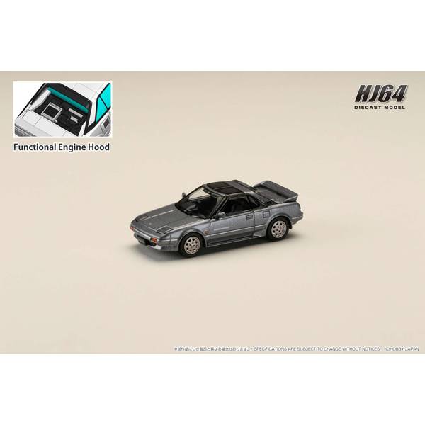 1/64 トヨタ MR2 1600Gリミテッド スーパーチャージャー 1988 Tバールーフ グレーメタリック 完成品ミニカー HJ643056AGM