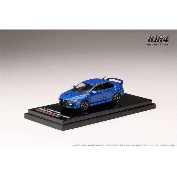 1/64 ミツビシ ランサーエボリューションX FINAL ED. エンジンモデル付 ライトニングブルーマイカ 完成品ミニカー HJ642053ABL