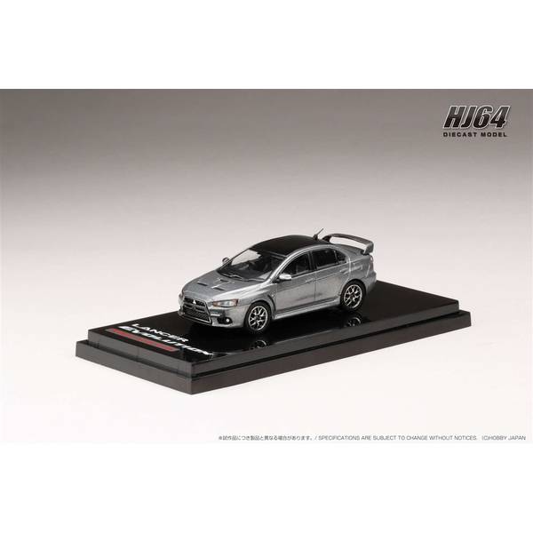 1/64 ミツビシ ランサーエボリューションX FINAL ED. エンジン付 グレーメタリック/ブラックルーフ 完成品ミニカー HJ642053CGM