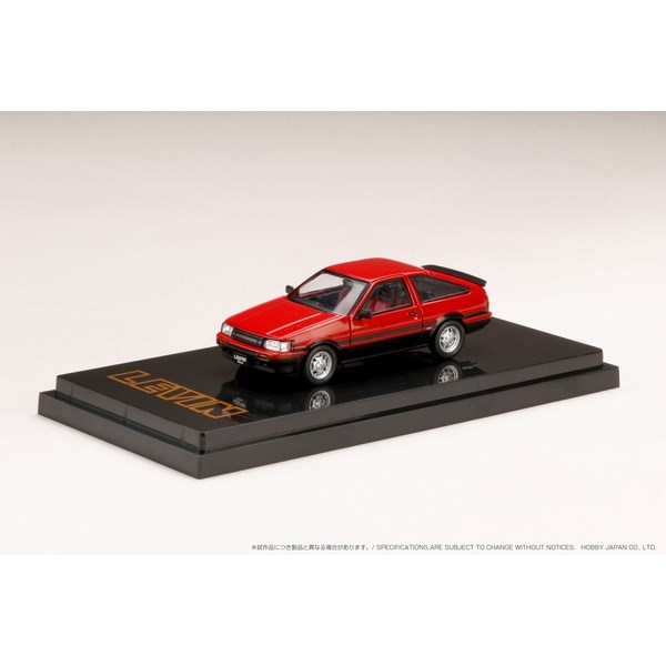 ホビージャパン 1/64 トヨタ カローラ レビン AE86 3 ドア GT APEX レッド/ブラック ツートン 完成品ミニカー HJ641037ARK
