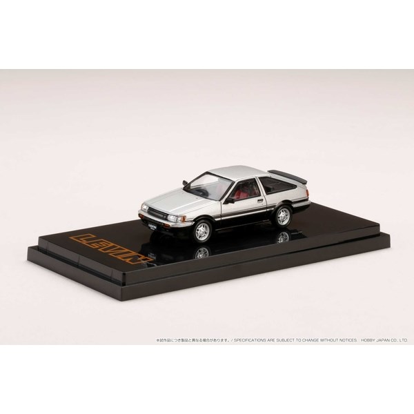 ホビージャパン 1/64 トヨタ カローラ レビン AE86 3 ドア GT APEX シルバー/ブラック ツートン 完成品ミニカー HJ641037ASK
