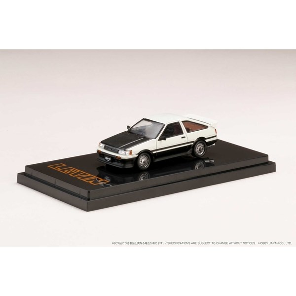 ホビージャパン 1/64 トヨタ カローラ レビン AE86 3ドア CustomVer./カーボンボンネット ホワイト/ブラックツートン 完成品ミニカー HJ641037CWK