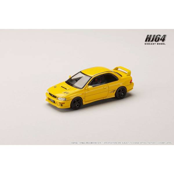 1/64 スバル インプレッサ PURE SPORTS COUPE WRX type R STi Version GC8 チェイスイエロー 完成品ミニカー HJ641079AY
