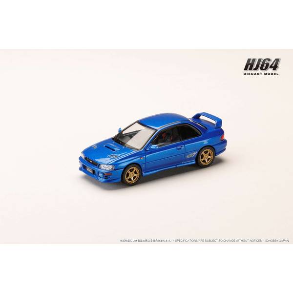 1/64 スバル インプレッサ PURE SPORTS COUPE WRX type R STi Version GC8 ソニックブルーマイカ 完成品ミニカー HJ641079ABL