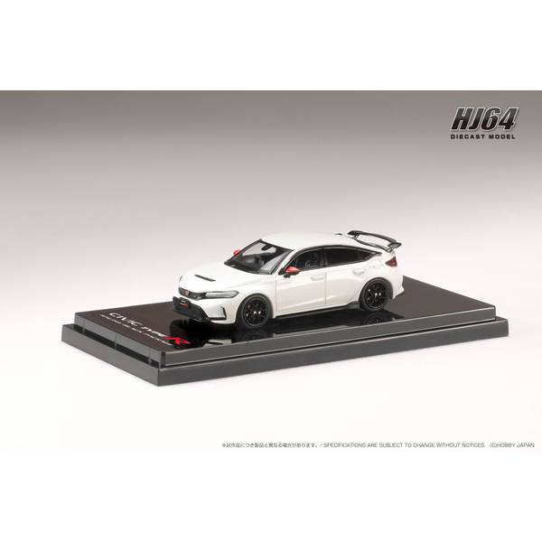 1/64 ホンダ シビック タイプR FL5 RACING BLACK Package 純正オプションパーツ装着車 ホワイト 完成品ミニカー HJ645063W
