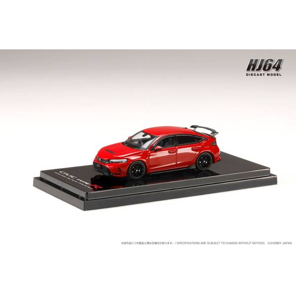 1/64 ホンダ シビック タイプR FL5 RACING BLACK Package 純正オプションパーツ装着車 フレームレッド 完成品ミニカー HJ645063R