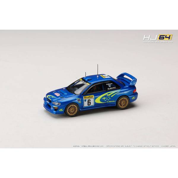 1/64 スバル インプレッサ WRC No.6 1999 WRC ラリー・モンテカルロ J.カンクネン/J.レポ 完成品ミニカー HJR645041B