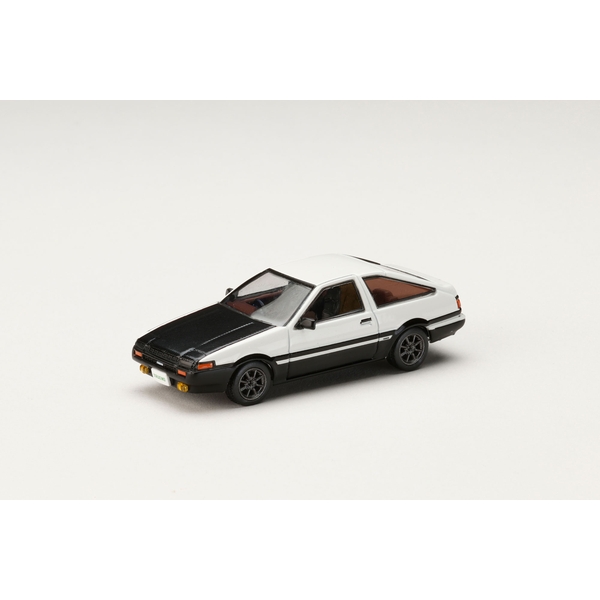 1/64 トヨタ スプリンタートレノ AE86 GT-APEX JDM カスタム/カーボンボンネット ホワイト/ブラック