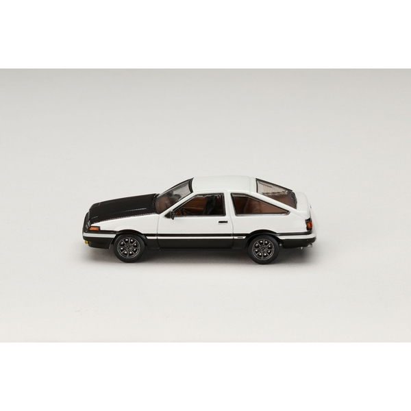 1/64 トヨタ スプリンタートレノ AE86 GT-APEX JDM カスタム/カーボンボンネット ホワイト/ブラック