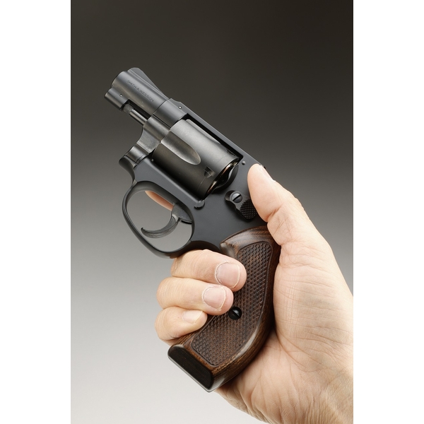 《直販限定カラー》S&W Jフレームラウンドバット対応 コンバットシューティンググリップ/ダークブラウン