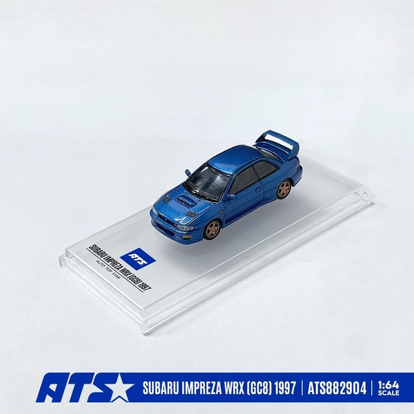 【1月予約】1/64 スバル インプレッサ WRX GC8 1997 ブルー 完成品ミニカー ATS882904