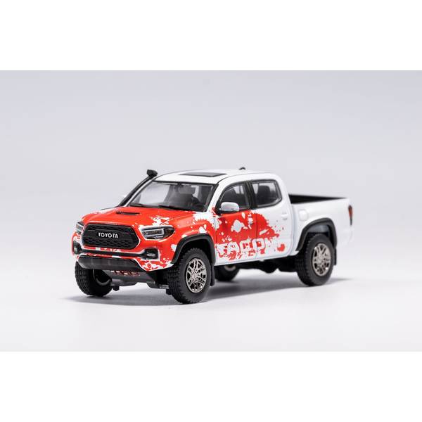 1/64 トヨタ タコマ スタンダードエディション 左ハンドル仕様 ホワイト/レッド 完成品ミニカー KS044-167