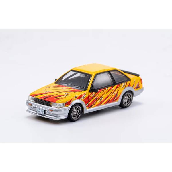 1/64 トヨタ カローラレビン イエロー 右ハンドル仕様 完成品ミニカー LL-009-29